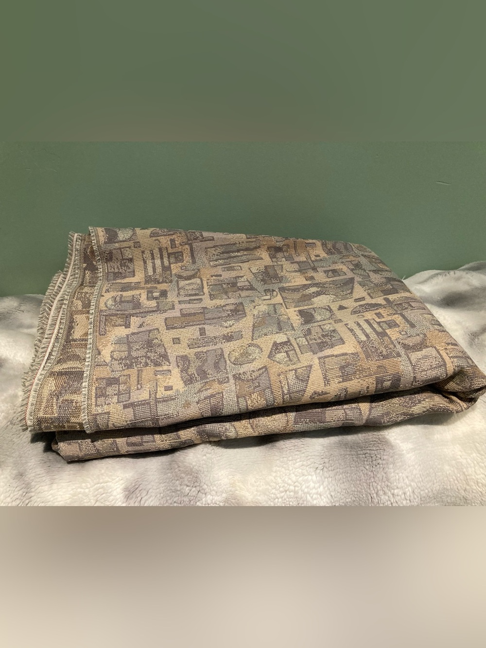 Abstract Geometric Woven Tapestry Fabric